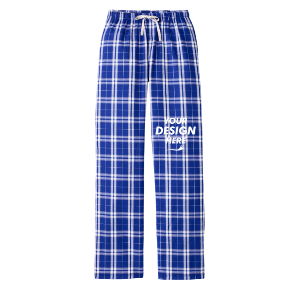 District Women's Flannel Plaid Pant, Deep Royal / Deep Royal, Front view, Mockup