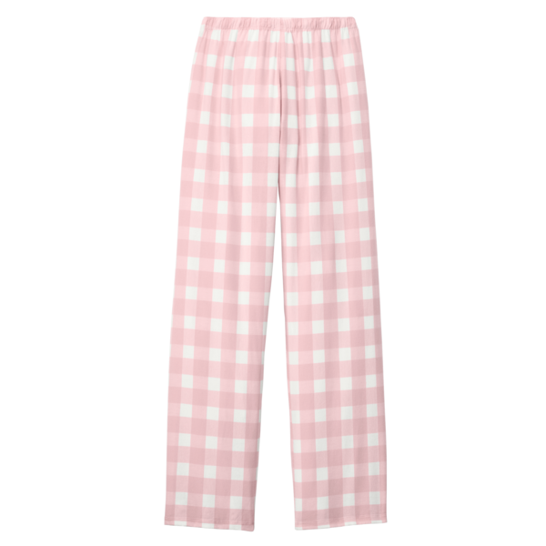 District Women's Flannel Plaid Pant, Light Pink / White Buffalo Check, Back view