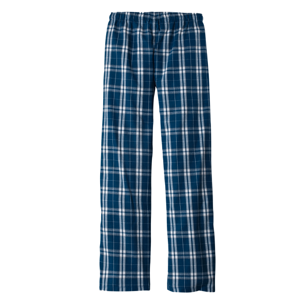District Women's Flannel Plaid Pant, True Navy / True Navy, Back view