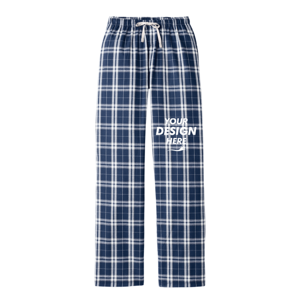 District Women's Flannel Plaid Pant, True Navy / True Navy, Front view, Mockup