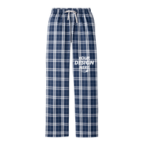 District Women's Flannel Plaid Pant, True Navy / True Navy, Front view, Mockup