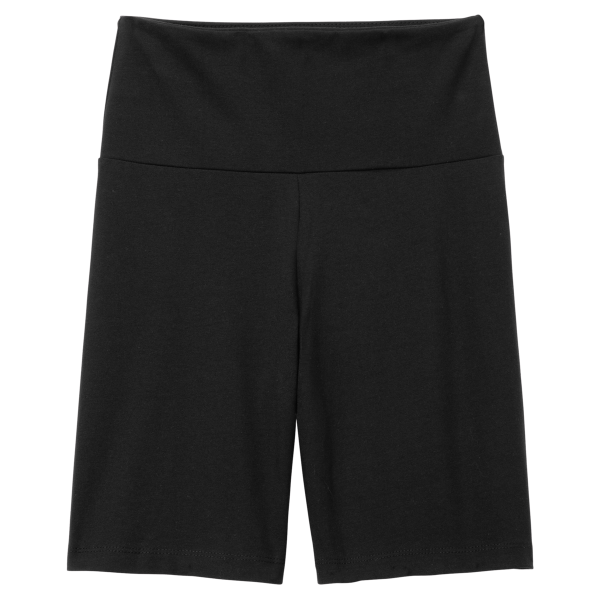 District Women's Flex High Waist Bike Short, Black, Front view