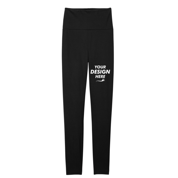 District Women's Flex High Waist Legging, Black, Front view, Mockup