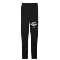District Women's Flex High Waist Legging, Black, Front view, Mockup