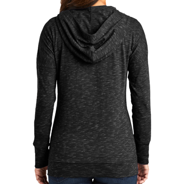 District Women's Medal Full Zip Hoodie, Black, Back view