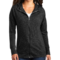 District Women's Medal Full Zip Hoodie, Black, Front view