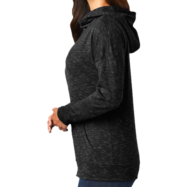 District Women's Medal Full Zip Hoodie, Black, Left Sleeve view
