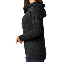District Women's Medal Full Zip Hoodie, Black, Left Sleeve view