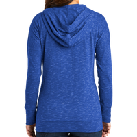 District Women's Medal Full Zip Hoodie, Deep Royal, Back view