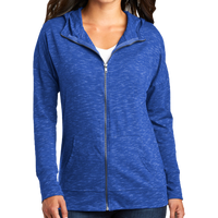 District Women's Medal Full Zip Hoodie, Deep Royal, Front view
