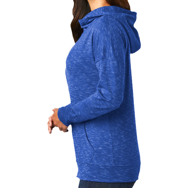 District Women's Medal Full Zip Hoodie, Deep Royal, Left Sleeve view