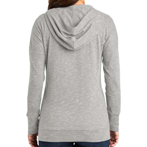 District Women's Medal Full Zip Hoodie, Light Grey, Back view