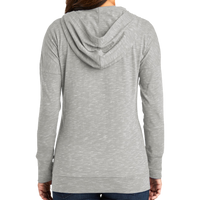 District Women's Medal Full Zip Hoodie, Light Grey, Back view
