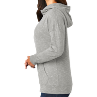 District Women's Medal Full Zip Hoodie, Light Grey, Left Sleeve view