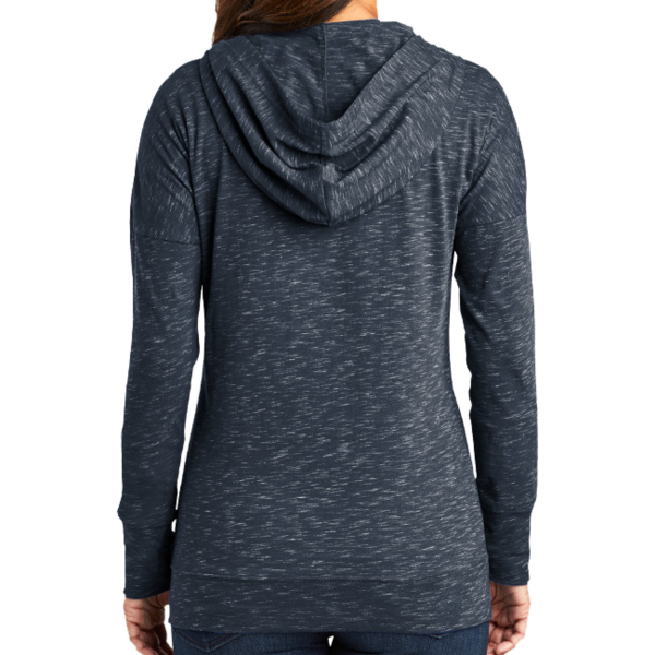 District Women's Medal Full Zip Hoodie, New Navy, Back view