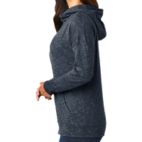 District Women's Medal Full Zip Hoodie, New Navy, Left Sleeve view