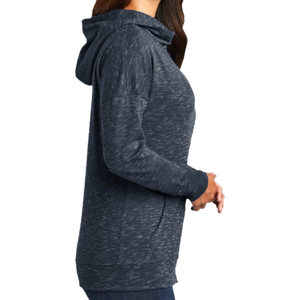 District Women's Medal Full Zip Hoodie, New Navy, Right Sleeve view
