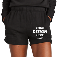 District Women's Perfect Tri ® Fleece Short, Black, Front view, Mockup