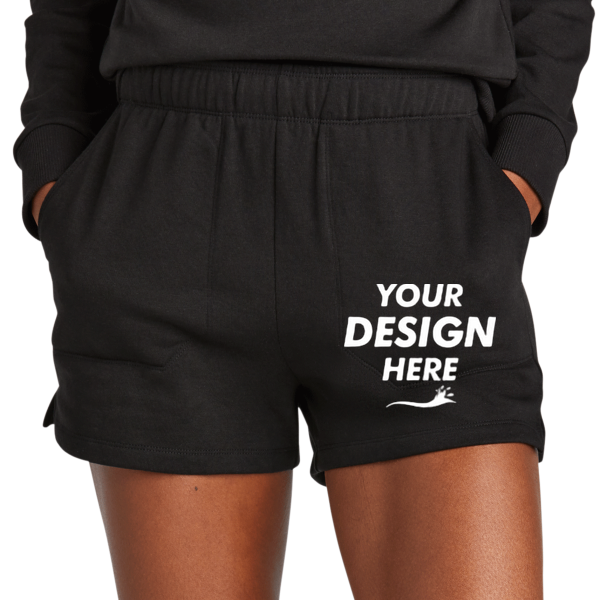 District Women's Perfect Tri ® Fleece Short, Black, Front view, Mockup