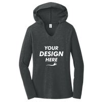 District Women's Perfect Tri ® Long Sleeve Hoodie, Black Frost, Front view, Mockup