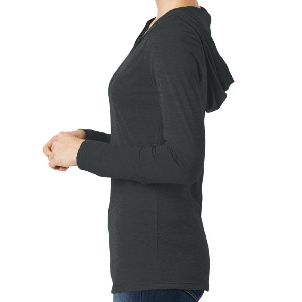 District Women's Perfect Tri ® Long Sleeve Hoodie, Black Frost, Left view