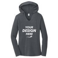 District Women's Perfect Tri ® Long Sleeve Hoodie, Charcoal, Front view, Mockup