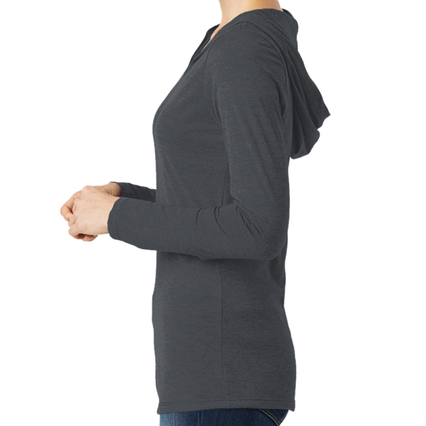 District Women's Perfect Tri ® Long Sleeve Hoodie, Charcoal, Left view