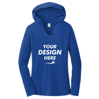 District Women's Perfect Tri ® Long Sleeve Hoodie, Deep Royal, Front view, Mockup