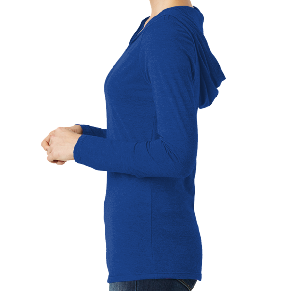 District Women's Perfect Tri ® Long Sleeve Hoodie, Deep Royal, Left view