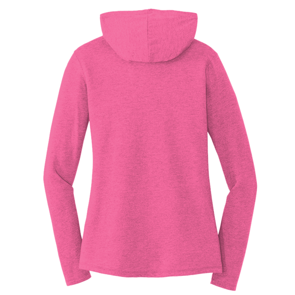 District Women's Perfect Tri ® Long Sleeve Hoodie, Fuchsia Frost, Back view