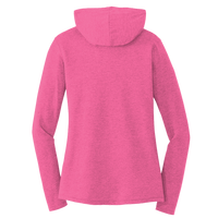 District Women's Perfect Tri ® Long Sleeve Hoodie, Fuchsia Frost, Back view