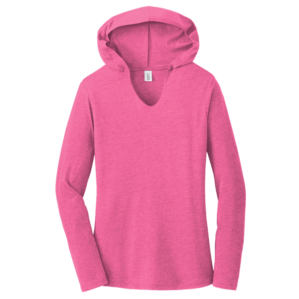 District Women's Perfect Tri ® Long Sleeve Hoodie, Fuchsia Frost, Front view