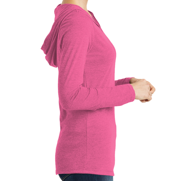 District Women's Perfect Tri ® Long Sleeve Hoodie, Fuchsia Frost, Right view