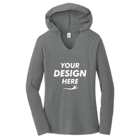 District Women's Perfect Tri ® Long Sleeve Hoodie, Grey Frost, Front view, Mockup