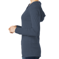 District Women's Perfect Tri ® Long Sleeve Hoodie, Navy Frost, Left view