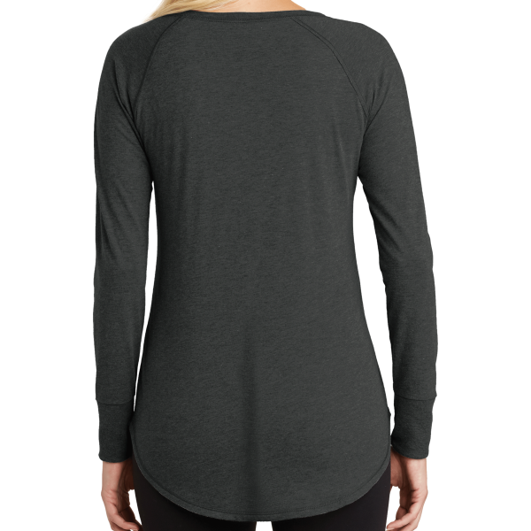 District Women's Perfect Tri ® Long Sleeve Tunic Tee, Black Frost, Back view