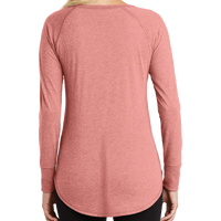 District Women's Perfect Tri ® Long Sleeve Tunic Tee, Blush Frost, Back view