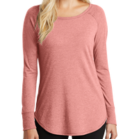 District Women's Perfect Tri ® Long Sleeve Tunic Tee, Blush Frost, Front view