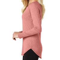 District Women's Perfect Tri ® Long Sleeve Tunic Tee, Blush Frost, Left Sleeve view