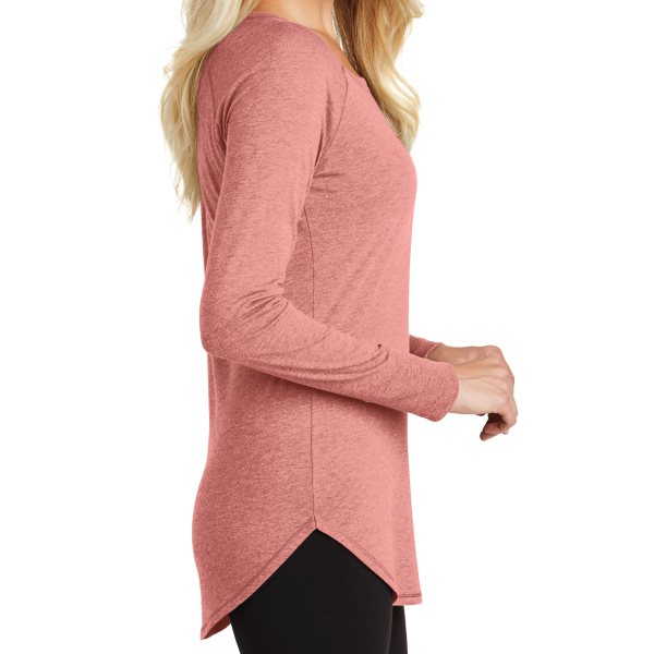 District Women's Perfect Tri ® Long Sleeve Tunic Tee, Blush Frost, Right Sleeve view