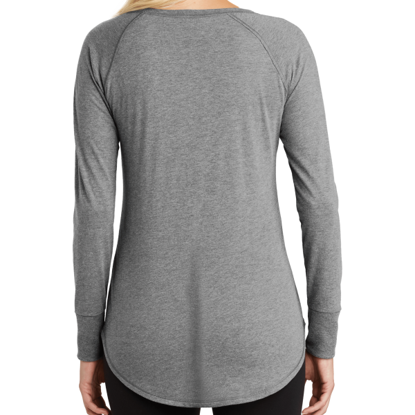 District Women's Perfect Tri ® Long Sleeve Tunic Tee, Grey Frost, Back view
