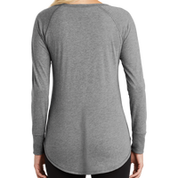 District Women's Perfect Tri ® Long Sleeve Tunic Tee, Grey Frost, Back view
