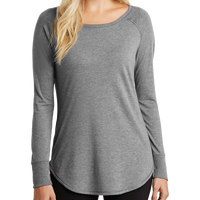 District Women's Perfect Tri ® Long Sleeve Tunic Tee, Grey Frost, Front view