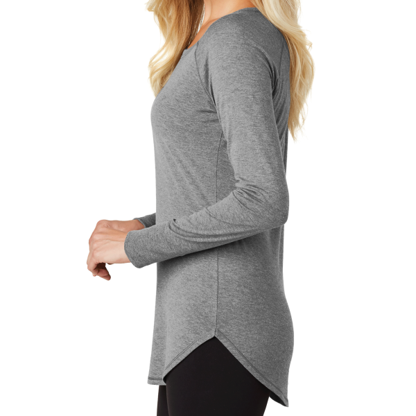 District Women's Perfect Tri ® Long Sleeve Tunic Tee, Grey Frost, Left Sleeve view