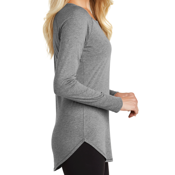 District Women's Perfect Tri ® Long Sleeve Tunic Tee, Grey Frost, Right Sleeve view