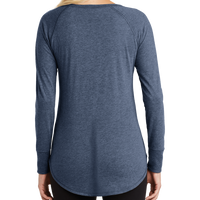 District Women's Perfect Tri ® Long Sleeve Tunic Tee, Navy Frost, Back view