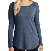District Women's Perfect Tri ® Long Sleeve Tunic Tee, Navy Frost, Front view