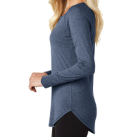 District Women's Perfect Tri ® Long Sleeve Tunic Tee, Navy Frost, Left Sleeve view