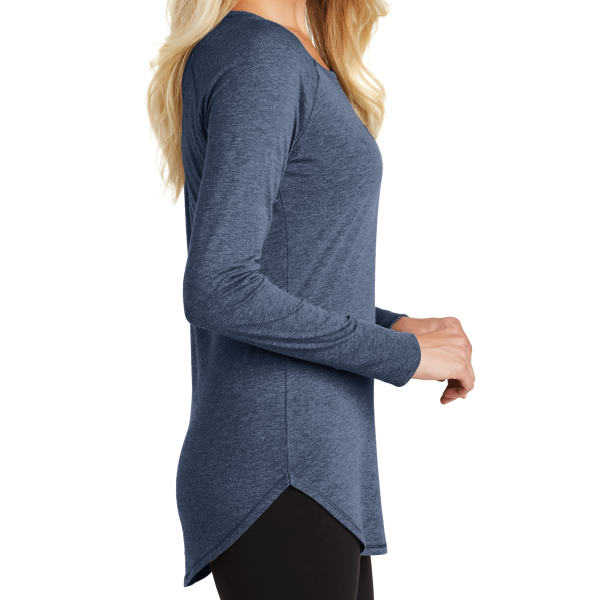 District Women's Perfect Tri ® Long Sleeve Tunic Tee, Navy Frost, Right Sleeve view