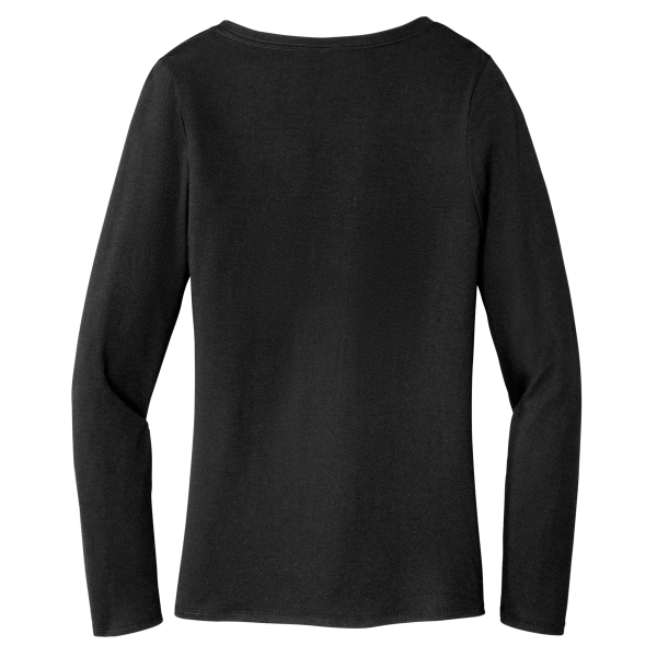 District Women's Perfect Tri ® Long Sleeve V Neck Tee, Black, Back view
